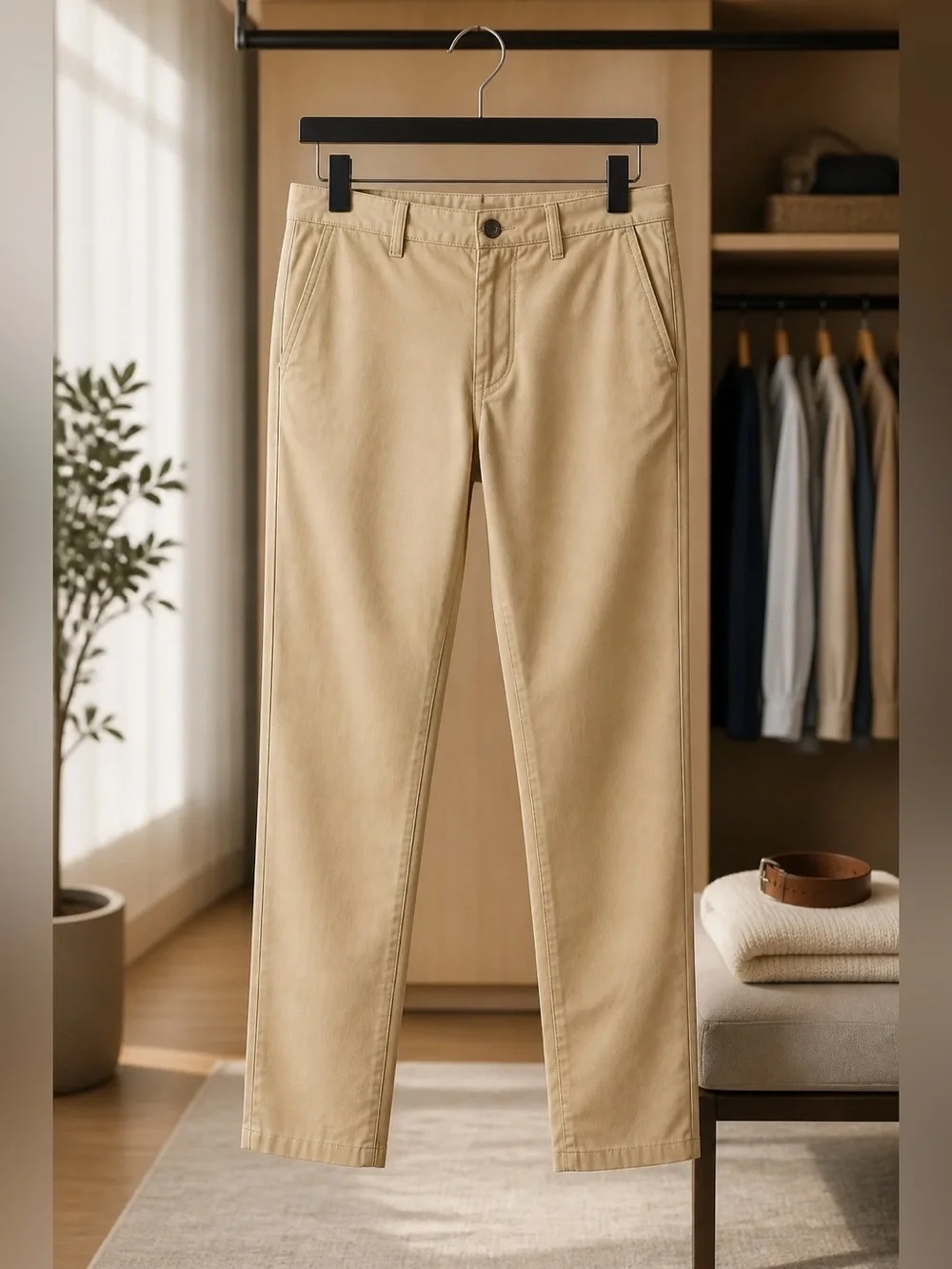 EUC Aeropostale Teen/Men's Tan Khaki Chino Slim Straight Pants - Size 28